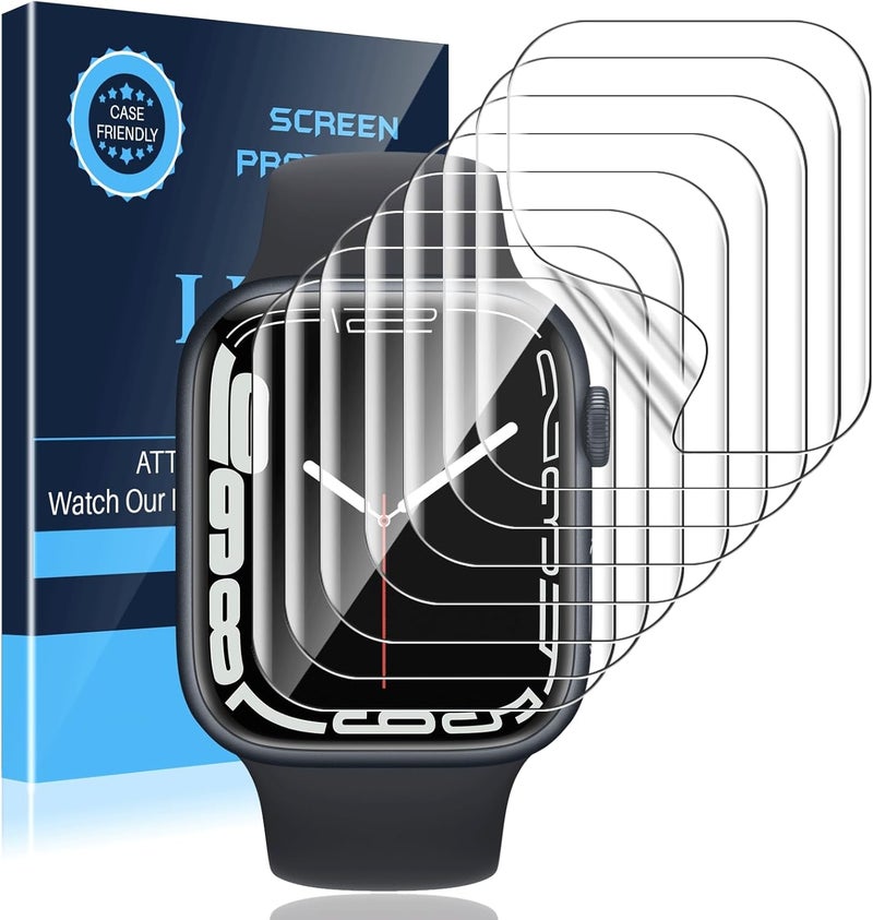 LK [8 Pack Apple Watch 40mm Screen Protector Compatible for Apple Watch Series 6/5 / SE 2 / SE 40mm Series 7 41mm, Self-Healing TPU Material, Scratch-Resistant, Bubble-Free, Ultra-Thin Film, - Image 1